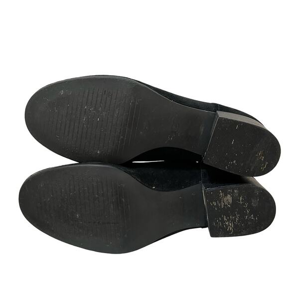 UGG Womens Bandara Suede Heeled Ankle Boots US 9.5 EU 40.5 Black Side Zip - Picture 10 of 11